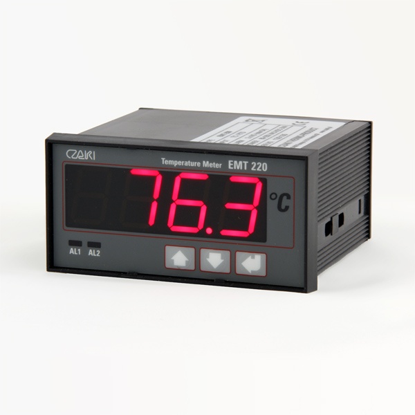 Tablicowy miernik temperatury EMT-220, programowalny, z dwoma wyjściami alarmowymi - RS-232